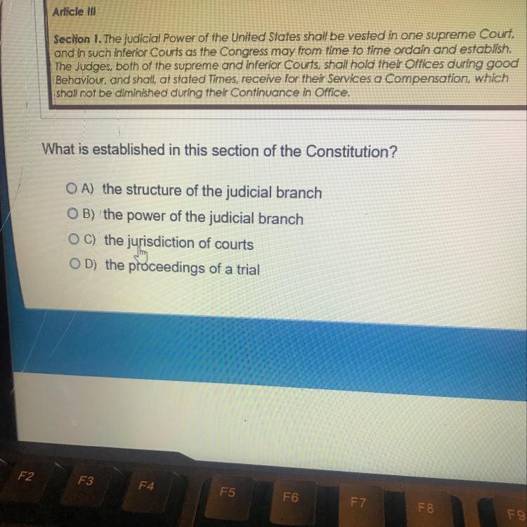 What is established in this section of the constitution ?-example-1