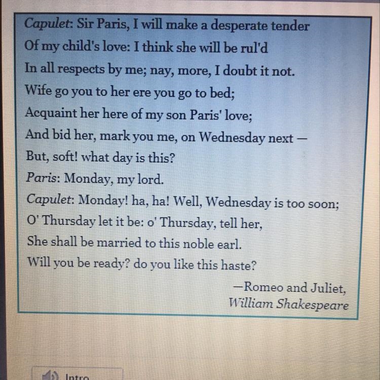 What new complication is introduced in this passage? •Capulet expects Juliet to marry-example-1