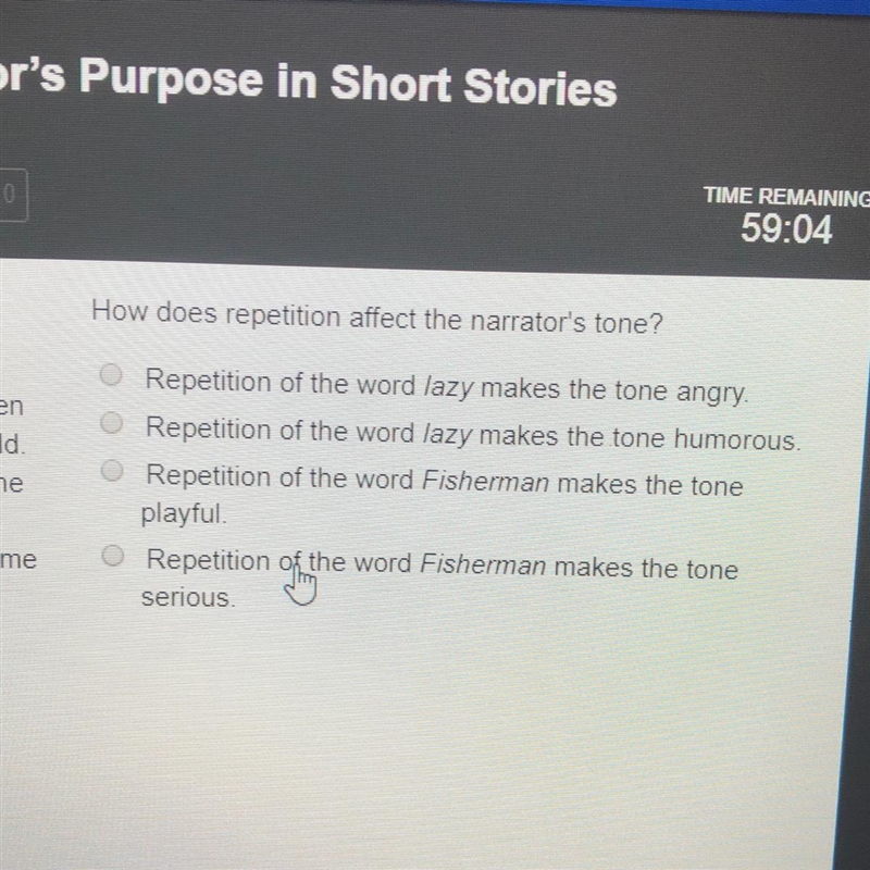 How does repetition affect the narrator’s tone?-example-1