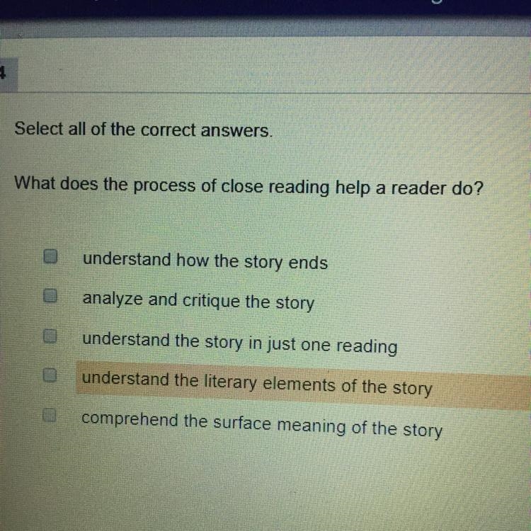 What does the process of close reading help a reader do?-example-1