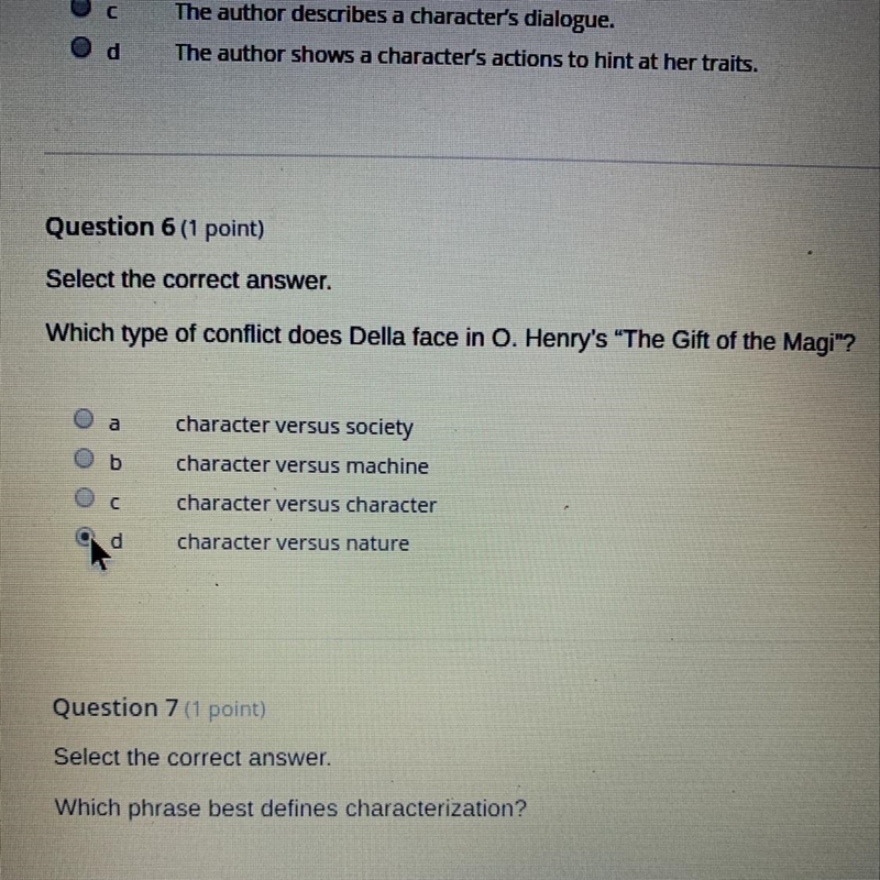 Which type of conflict does Della face in o. Henry’s “the gift of magi”-example-1