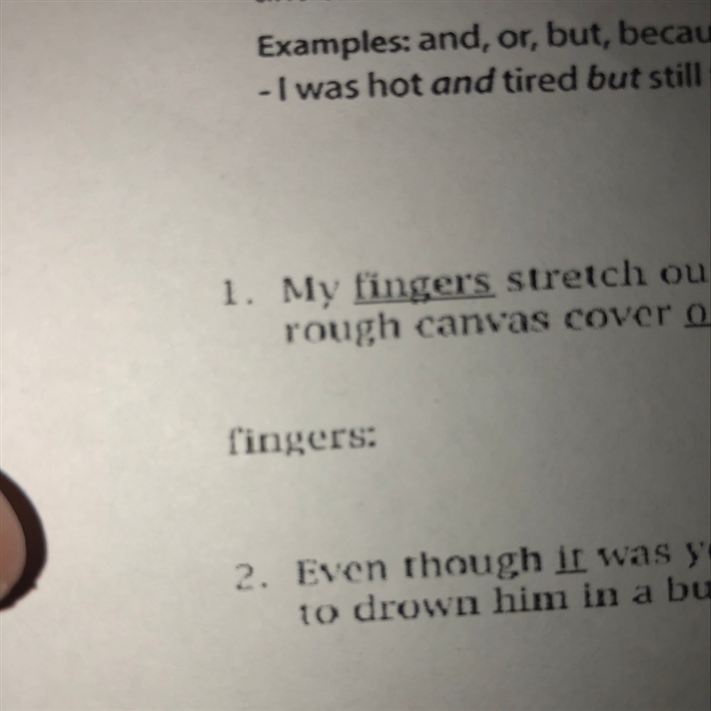 What does fingers mean in a sentence?-example-1