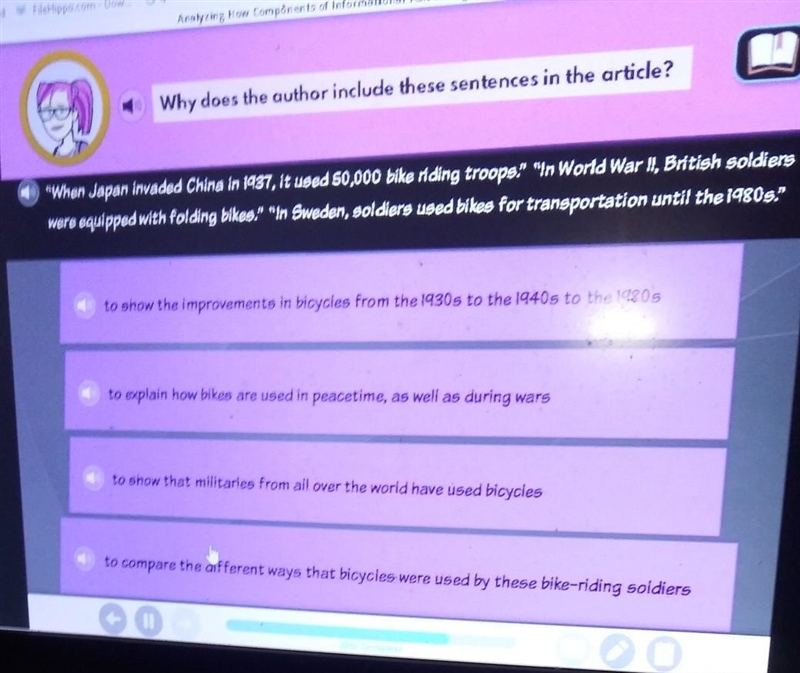 Why does the author include these sentences in the article? please help!!!! ​-example-1