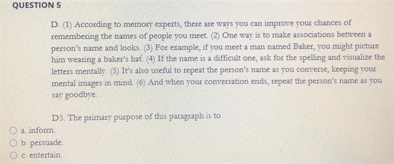 Please help. Read the passage and choose the answer to the question about purpose-example-1