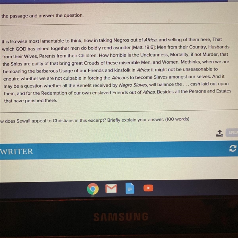 How does Sewall appeal to Christians in this excerpt? Briefly explain your answer-example-1