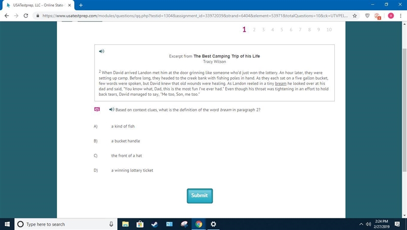 Based on context clues, what is the definition of the word bream in paragraph 2?-example-1