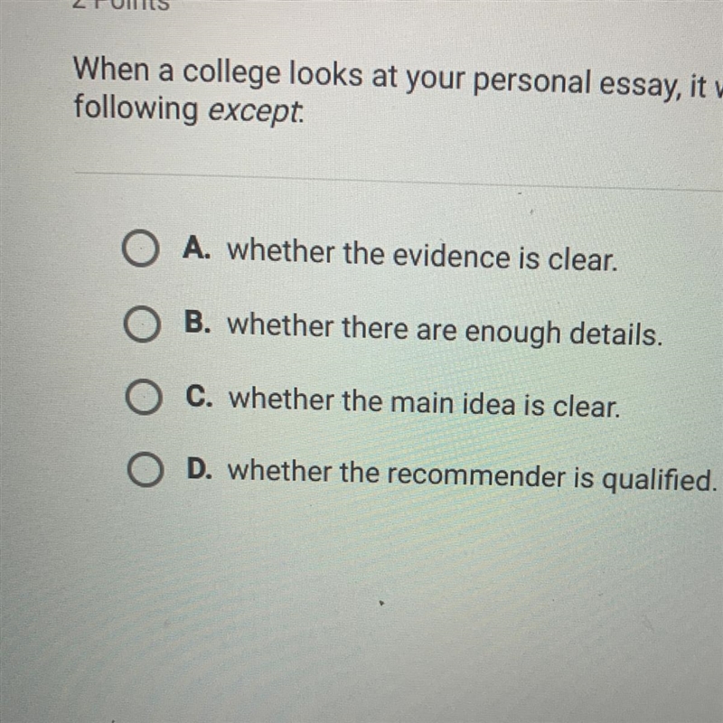 When a college looks at your personal essay, it will consider all of the When a college-example-1