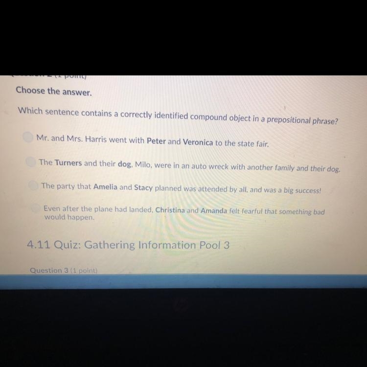 Which sentence contains a correctly identified compound object in a prepositional-example-1