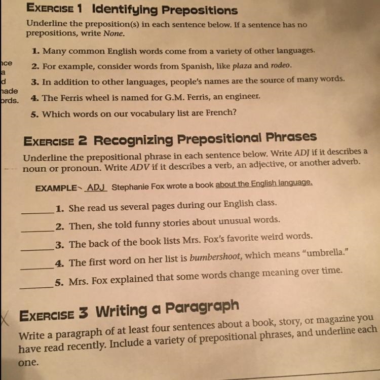 Exercise 2, I need to know the prepositional phase. Thanks!-example-1