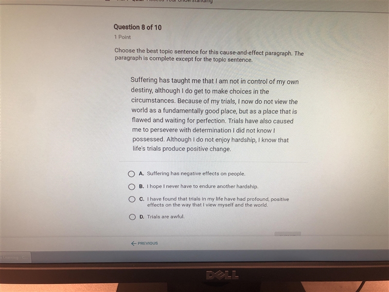 Choose the best topic sentence for this cause-and-effect paragraph. The paragraph-example-1