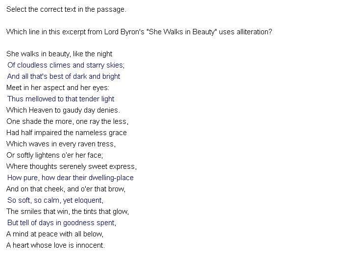 Select the correct text in the passage. Which line in this excerpt from Lord Byron-example-1