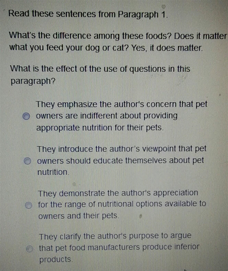 10 points. Can someone plz help me?!!! ASAP!!!! [Here's the paragraph] The pet food-example-1