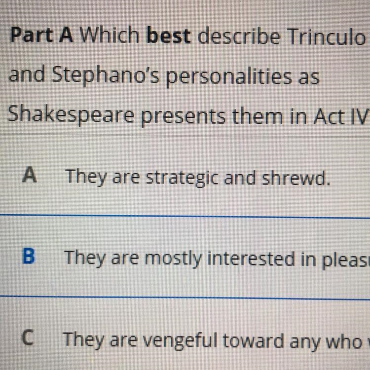 Part B Which of the following choices best supports the answer to Part A? A. They-example-1