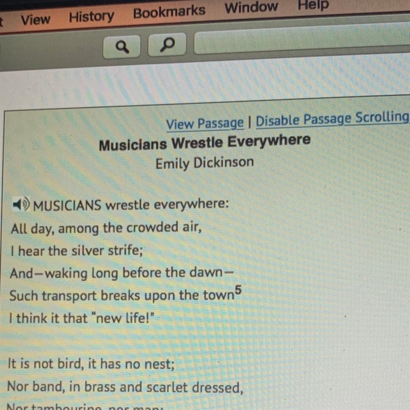 Which stylistic device is used in line 1? A) allusion B) symbolism C) inversion D-example-1