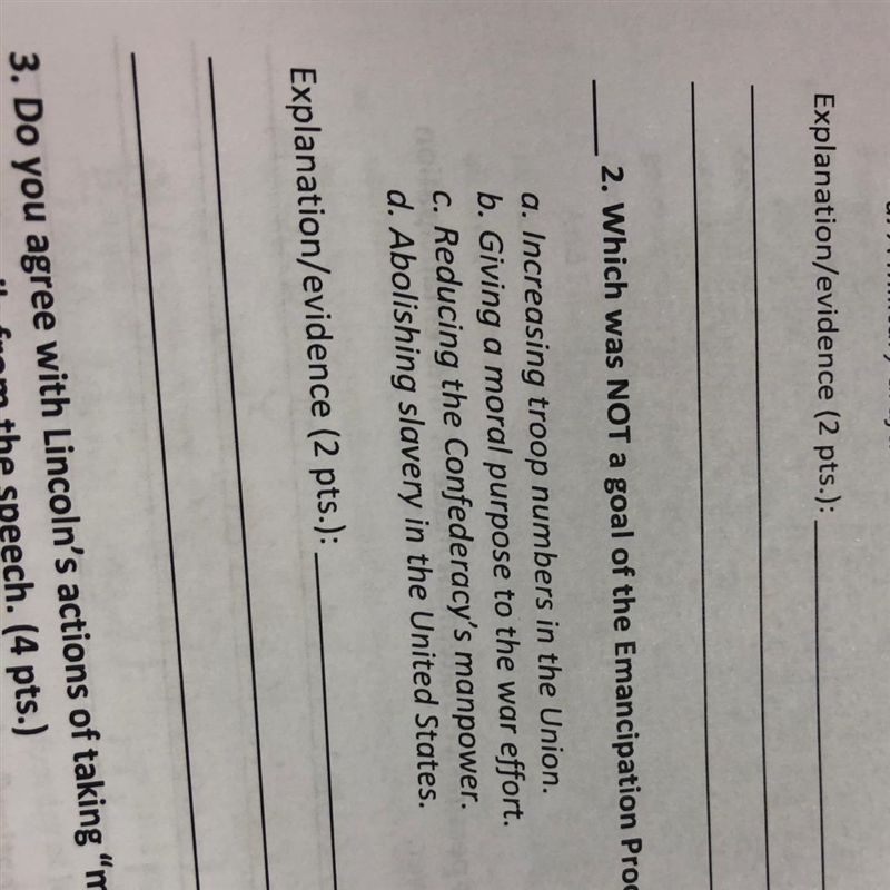 Which was not a goal of the emancipation proclamation-example-1