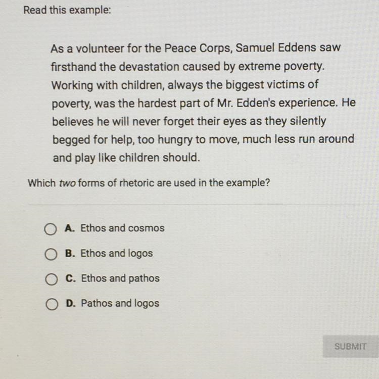 Which two forms of rhetoric are used in the example-example-1