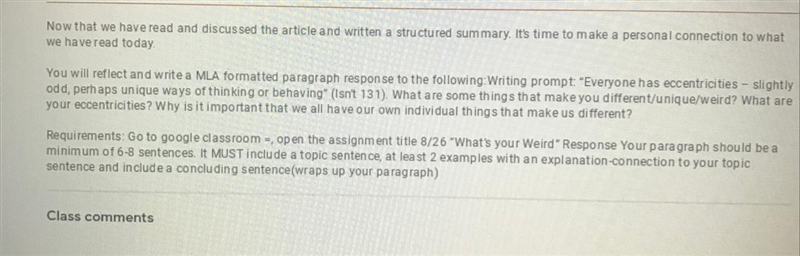 I need to come up with a topic sentence for this can you guys help me with that please-example-1