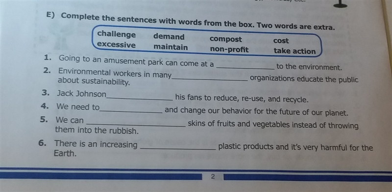 Complete the sentences with words from the box. Two words are extra​-example-1