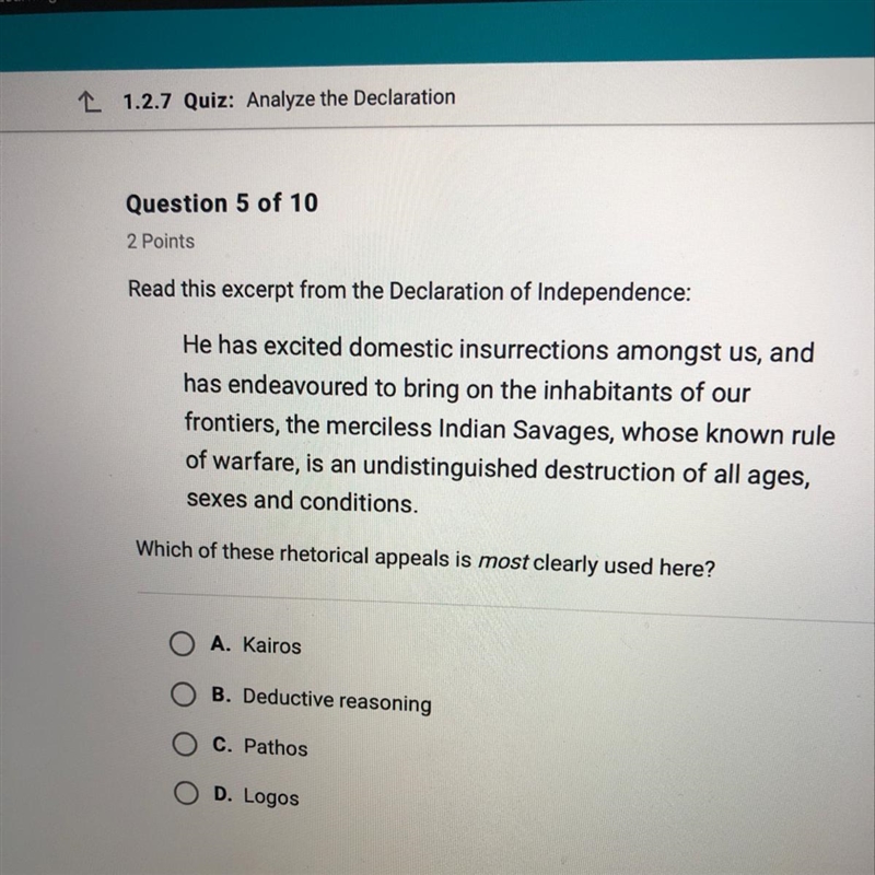 Which of these rhetorical appeals is most clearly used here?-example-1