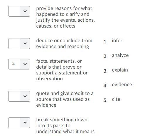 Can someone answer this? Match the vocabulary words from unit 1 to the correct definition-example-1