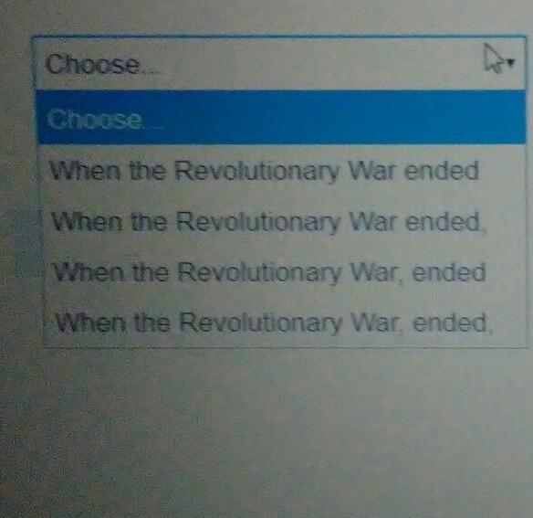 select the clause from the drop down menu to correctly complete the sentence. George-example-1