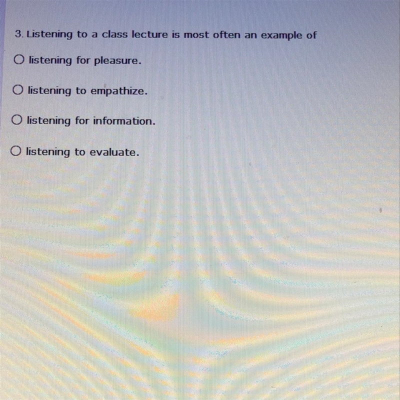 Listening to a class lecture is most often an example of _.-example-1