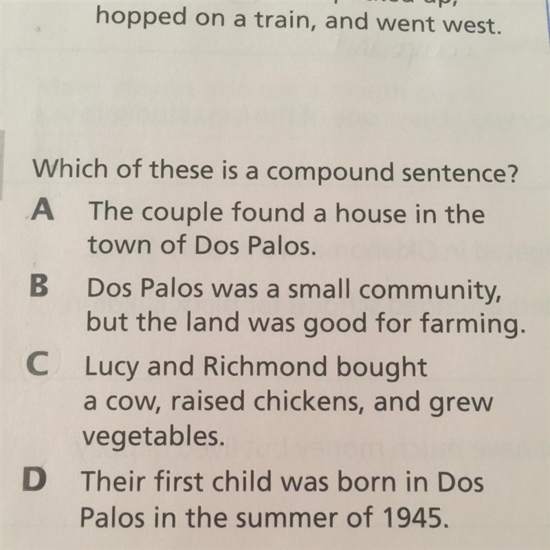 Which of these is a compound sentence?-example-1