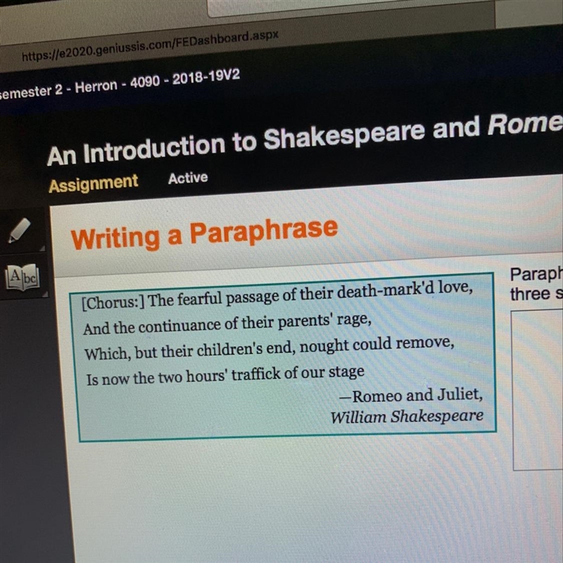 Can someone help me paraphrase these lines in 2-3 sentences?-example-1