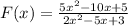 F(x) = (5x^(2)-10x+5 )/(2x^(2)-5x+3 )