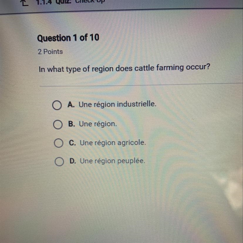 In what type of region does cattle farming occur ?-example-1