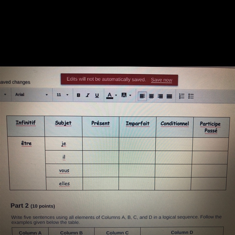 Fill in the following charts with the correct forms of the verbs listed on the left-example-1