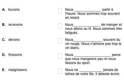 Please associate the verb forms in column A to the sentences in column B.-example-1