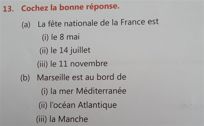 Exercise 13 Cochez la bonne réponse.-example-1