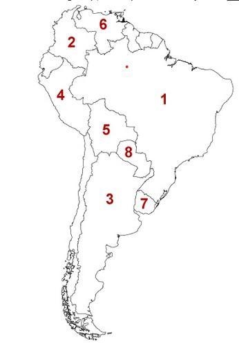 On the following map, the capital of country #4 is ___. La Paz Quito Lima Cayenne-example-1