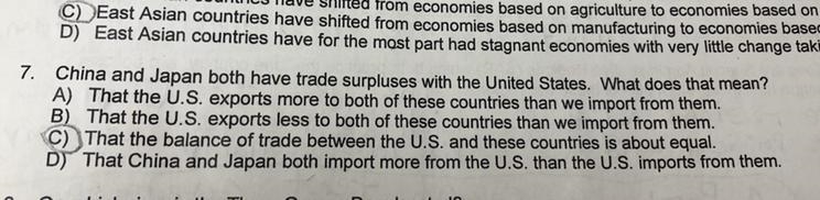 China and Japan both have trade surpluses. What does that mean?-example-1