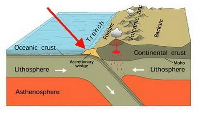 A prism- or wedge-shaped, structurally complex zone of faults, folds, and mostly metamorphosed-example-1