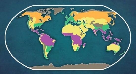 The regions colored __________ on the map above represent the polar climates of the-example-1