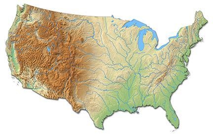 Which type of map is shown in the image? A. Road B. Resource C. Physical D. Political-example-1