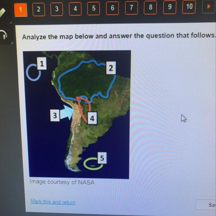 The landform labeled with the number 3 on the map above is ___, and the landform labeled-example-1