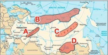 Which area on the map would be MOST likely to have the most oil exploration in since-example-1