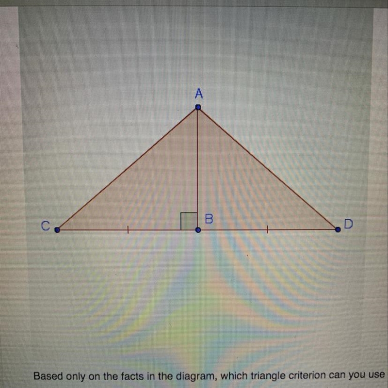 Which triangle criterion can you use to prove that ABC AND ABD are congruent?-example-1