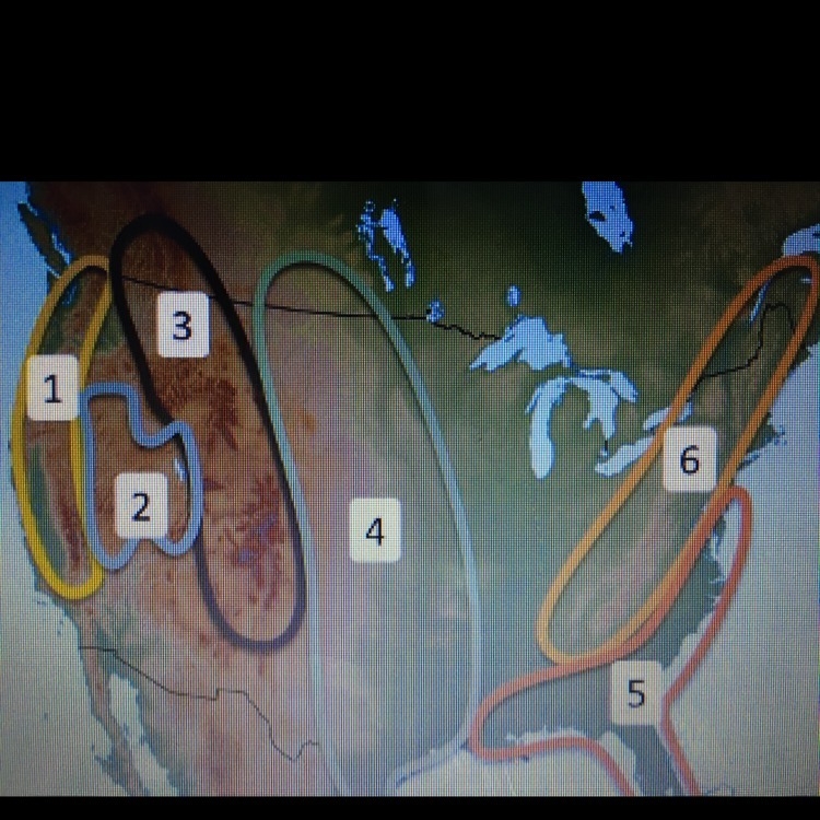 The region labeled with the number 5 on the map above is known as the ____. A. Great-example-1