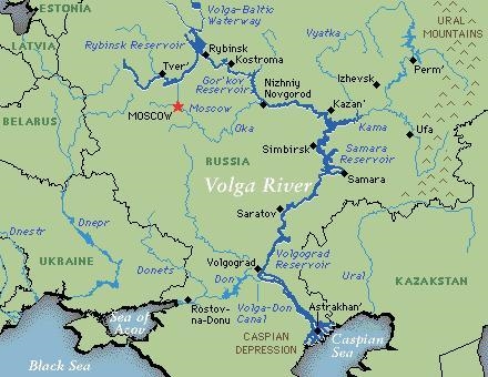 What river carries almost half of Russia’s river traffic?-example-2