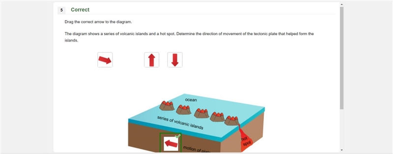 The Diagram shows a series of volcanic island and a hot spot determine the direction-example-2