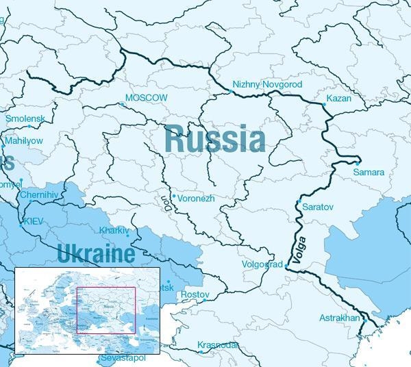 What river carries almost half of Russia’s river traffic?-example-1