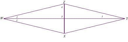 Given: WXYZ is a rhombus. If 1 = 35°, then 4 =-example-1