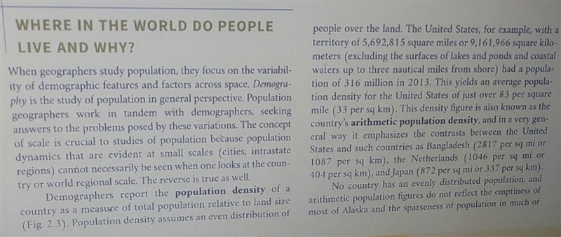 Where in the world do people live and why?​-example-1