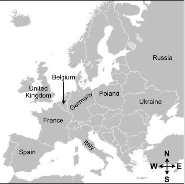 What can you conclude about the countries of Europe by looking at this map? A) France-example-1