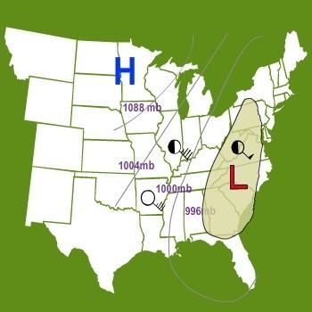 What weather predictions can you make about the highlighted area? Your answer should-example-1