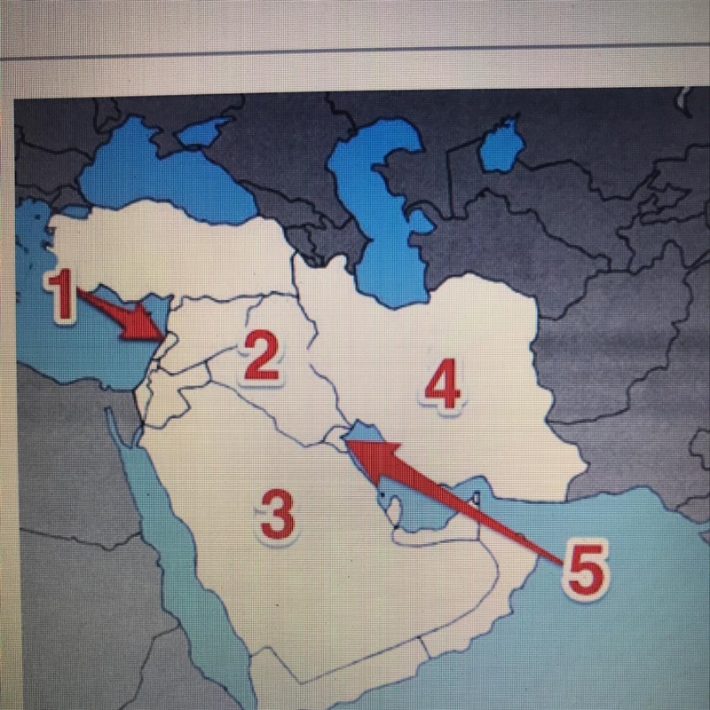 Which number on the map represents the country of Iraq?-example-1